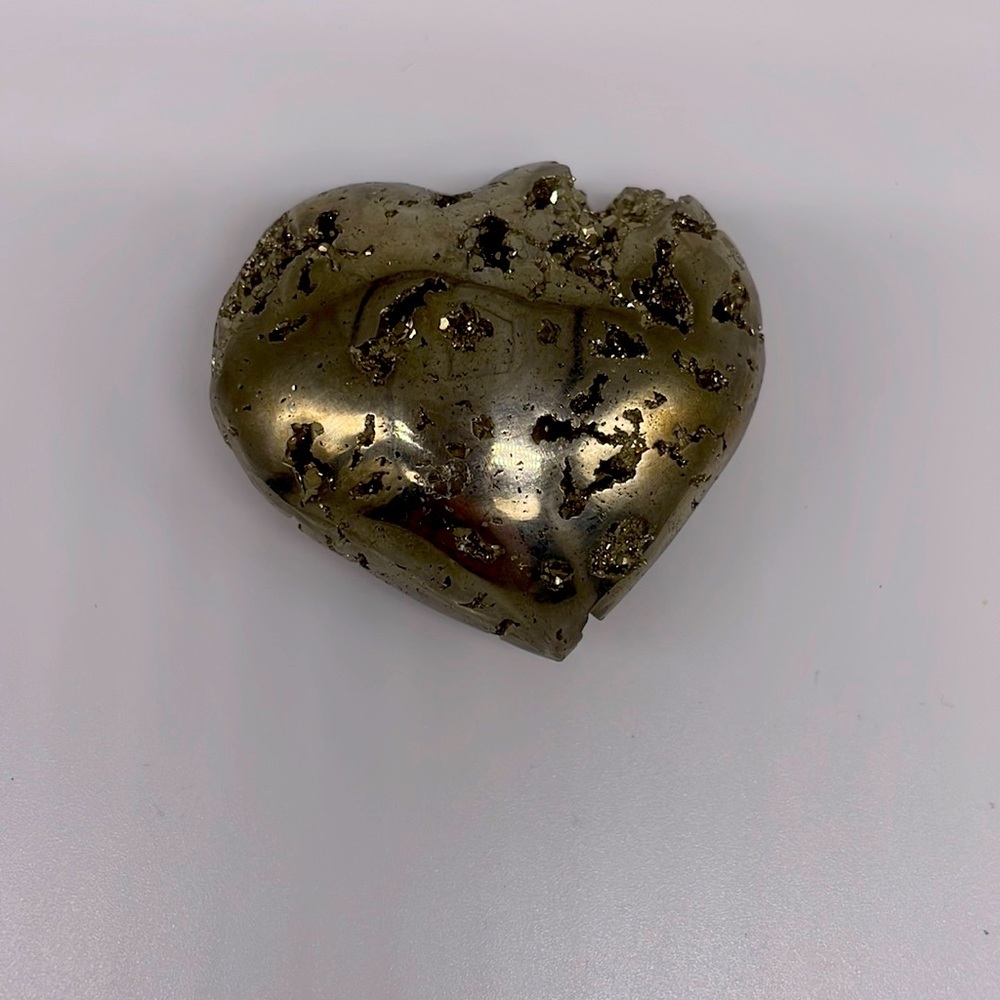 Natural Pyrite crystal heart super druzy